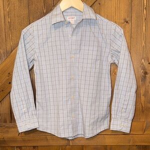 Cat & Jack Light Blue Plaid Button-Up Dress Shirt size 8 M